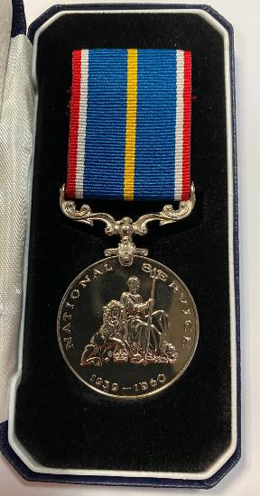 British Cased National Service Medal