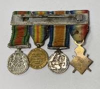 WW1 British Miniature 1914 Trio And Defence Medal