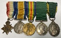 WW1 British group of  Five Miniature Medals