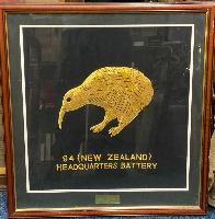 Framed British 94th New Zealand H.Q. Battery Royal Artillery Pennant