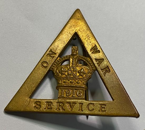 WW1 British 1916 On War Service Badge