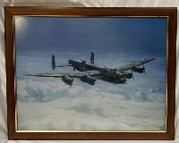 Framed Print " Moonlight Return " Lancaster Bomber.