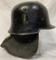 WW2 German M34 Feuerschutzpolizei Helmet With Neck Guard