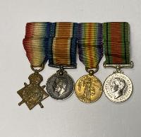 WW1 British Miniature 1914 Trio And Defence Medal