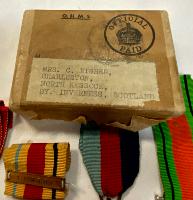 WW2 British Five Medals With Transit Box & Entitlement Slip
