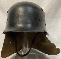 WW2 German M34 Feuerschutzpolizei Helmet With Neck Guard