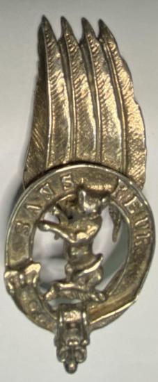 Seaforth  Highlanders 5th Battalion Silver Officers Cap Badge